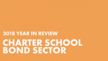 2018 Year in Review: Charter School Bond Sector in white lettering with orange background